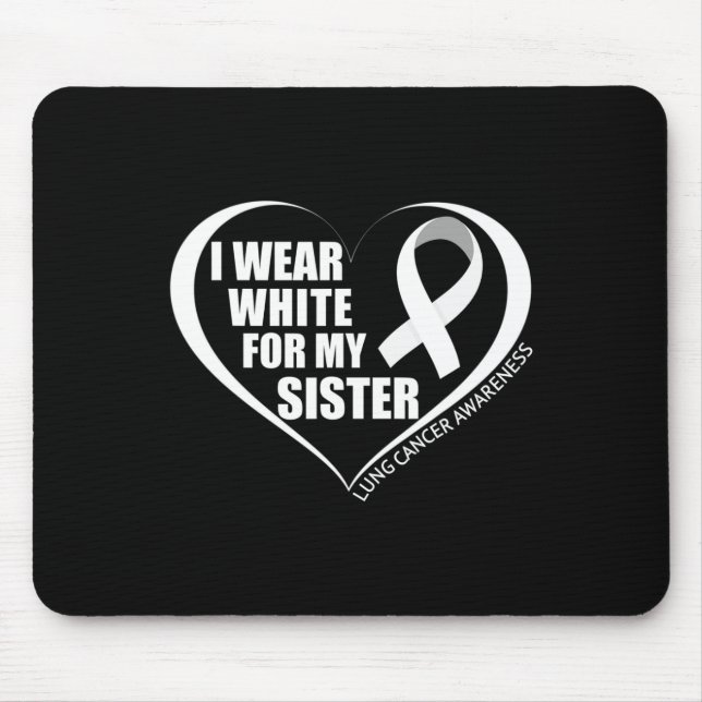 Mousepad Eu Uso Branco Para a Conscientização do Câncer de  (Frente)