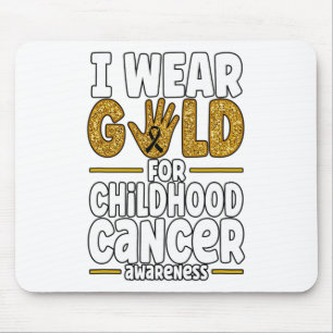 Mousepad Eu Uso Dourado Para a Conscientização do Câncer In
