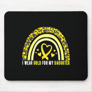 Mousepad Eu Uso Dourado Para a Conscientização do Câncer In