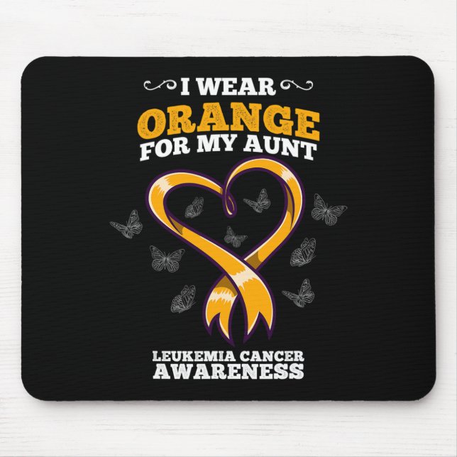 Mousepad Eu Uso Laranja Tia Conscientização sobre Leucemia  (Frente)