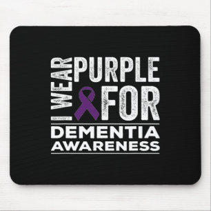 Mousepad Eu Uso Roxo Para a Conscientização da Demência Hei