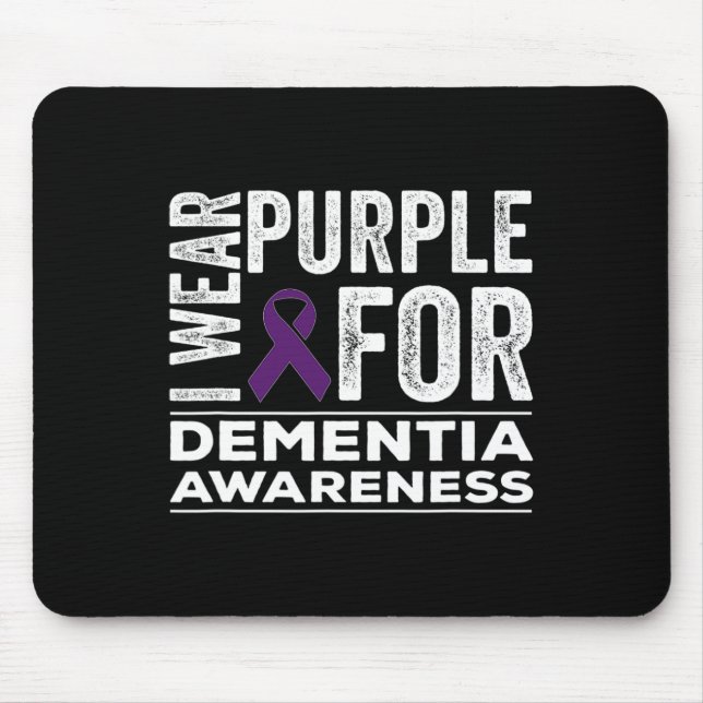 Mousepad Eu Uso Roxo Para a Conscientização da Demência Hei (Frente)