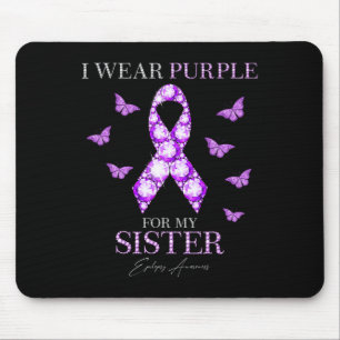 Mousepad Eu Uso Roxo Para O Mês de Conscientização sobre Ep