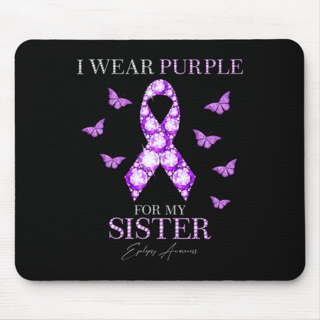 Mousepad Eu Uso Roxo Para O Mês de Conscientização sobre Ep (Frente)