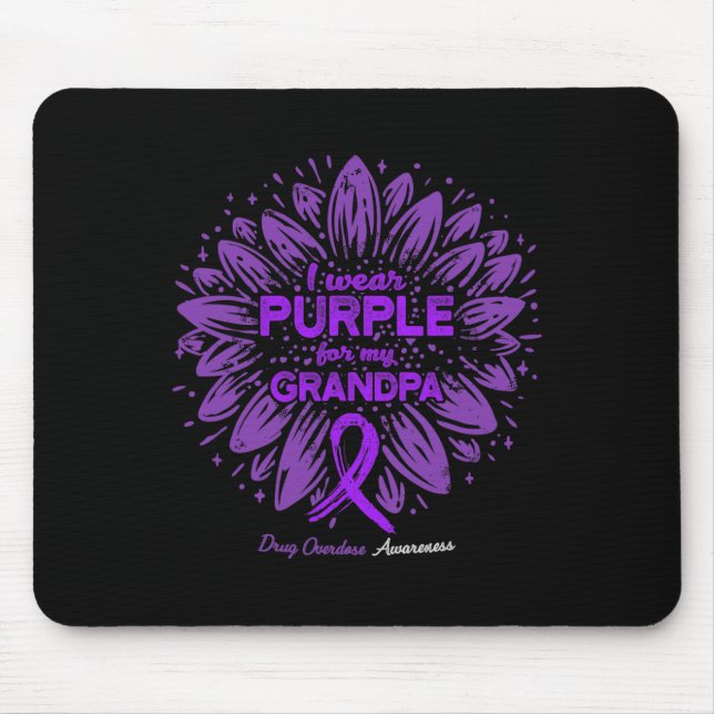 Mousepad Eu Uso Roxo Pelo Avô Sunflower Overdose de Drogas  (Frente)