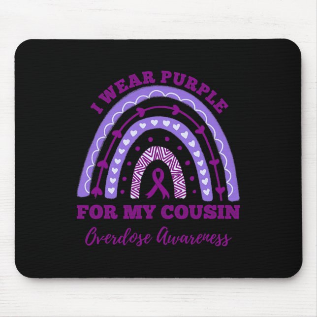 Mousepad Eu Uso Roxo Pelo Meu Primo Dia de Conscientização  (Frente)