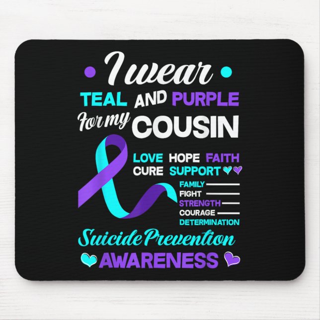 Mousepad Eu Uso Verde-azulado &amp; Roxo Pelo Meu Primo Pre (Frente)