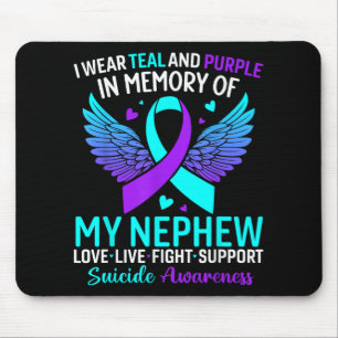 Mousepad Eu Uso Verde-azulado E Roxo Para a Prevenção do Su