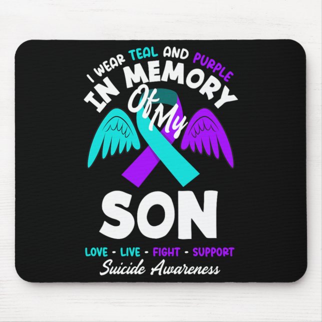 Mousepad Eu Uso Verde e Roxo Em Memória Do Meu Filho Design (Frente)