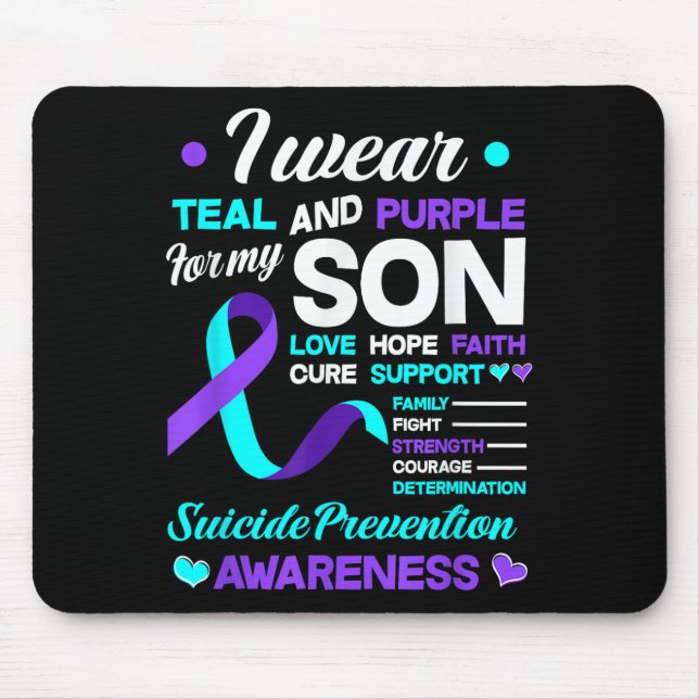 Mousepad Eu Uso Verde Turquesa &amp; Roxo Pelo Meu Filho Pr (Frente)