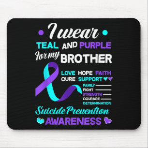 Mousepad Eu Uso Verde Turquesa & Roxo Pelo Meu Irmão Pr