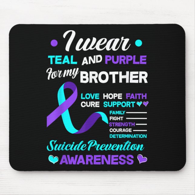 Mousepad Eu Uso Verde Turquesa &amp; Roxo Pelo Meu Irmão Pr (Frente)