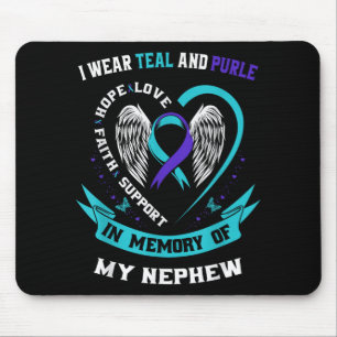 Mousepad Eu Uso Verde Turquesa E Roxo Para a Consciência do