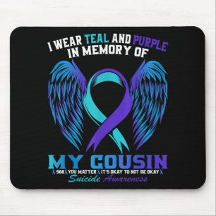 Mousepad Eu Uso Verde Turquesa E Roxo Para a Consciencializ