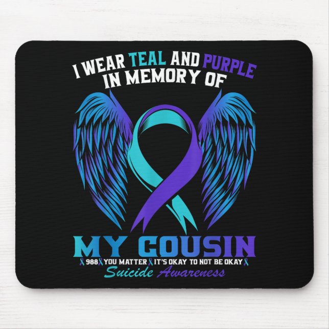 Mousepad Eu Uso Verde Turquesa E Roxo Para a Consciencializ (Frente)