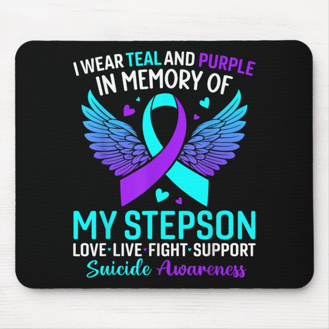 Mousepad Eu Uso Verde Turquesa E Roxo Para A Prevenção Do S (Frente)