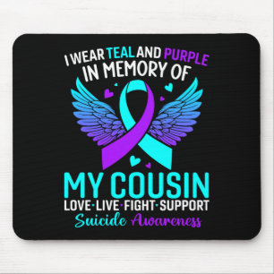Mousepad Eu Uso Verde Turquesa E Roxo Para a Prevenção do S