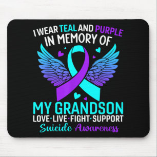 Mousepad Eu Uso Verde Turquesa E Roxo Para a Prevenção do S