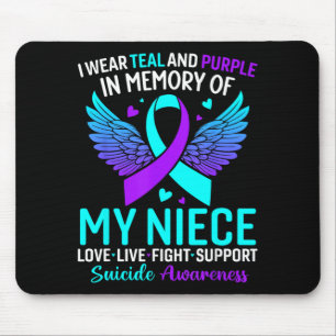 Mousepad Eu Uso Verde Turquesa E Roxo Para a Prevenção pela