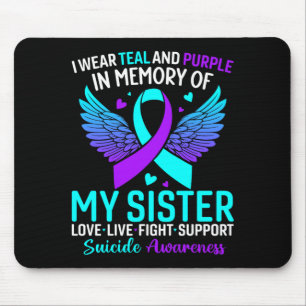 Mousepad Eu Uso Verde Turquesa E Roxo Para a Prevenção Pela