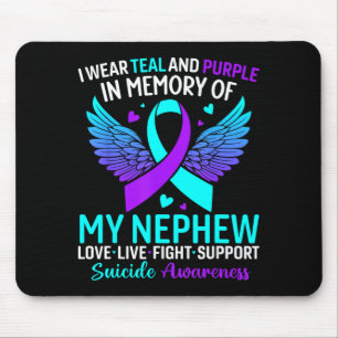 Mousepad Eu Uso Verde Turquesa E Roxo Para a Prevenção Pelo