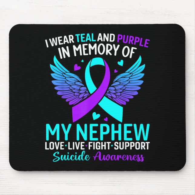 Mousepad Eu Uso Verde Turquesa E Roxo Para a Prevenção Pelo (Frente)