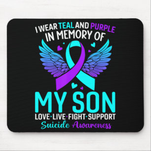 Mousepad Eu Uso Verde Turquesa E Roxo Para a Prevenção Pelo