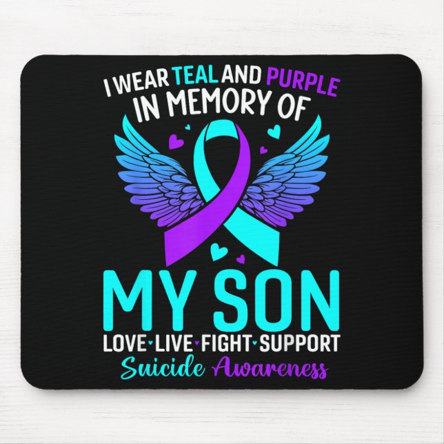 Mousepad Eu Uso Verde Turquesa E Roxo Para a Prevenção Pelo (Frente)