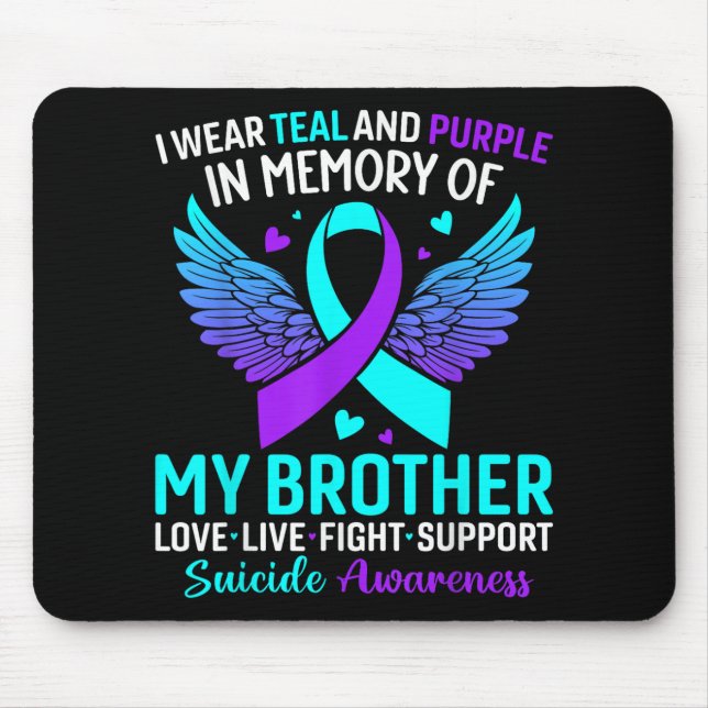 Mousepad Eu Uso Verde Turquesa E Roxo Pelo Meu Irmão Preven (Frente)