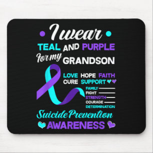 Mousepad Eu Uso Verde Turquesa e Roxo Pelo Suicídio Do Meu
