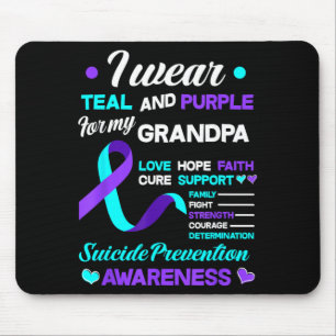 Mousepad Eu Uso Verde Turquesa Roxo Pela Prevenção Do Meu A