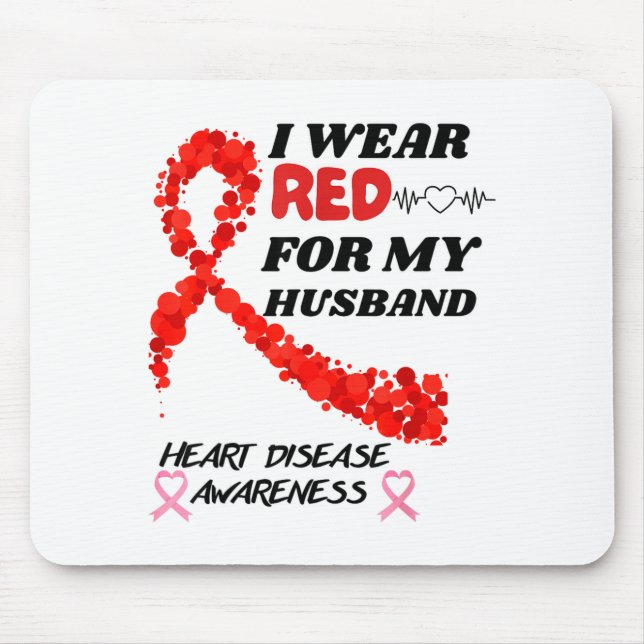 Mousepad Eu Uso Vermelho Para a Conscientização da Doença C (Frente)