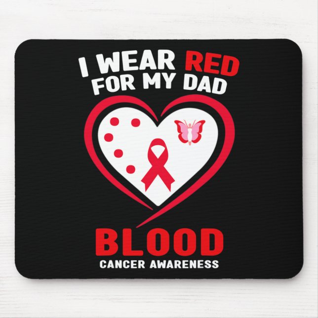 Mousepad Eu Uso Vermelho Para a Conscientização do Câncer d (Frente)