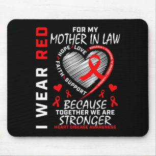 Mousepad Eu Uso Vermelho Para a Doença Cardíaca da Minha So