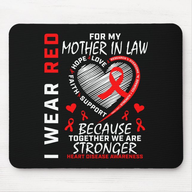 Mousepad Eu Uso Vermelho Para a Doença Cardíaca da Minha So (Frente)