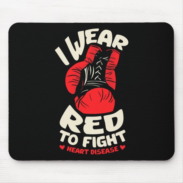 Mousepad Eu Uso Vermelho Para Lutar Contra Uma Doença Cardí (Frente)