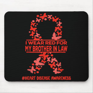 Mousepad Eu Uso Vermelho Pelo Meu Cunhado Doença Cardíaca A