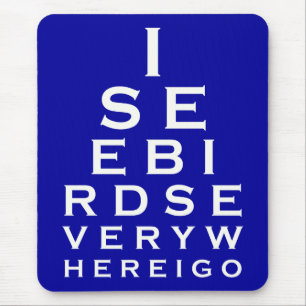 Mousepad Eu ver pássaros Eyechart