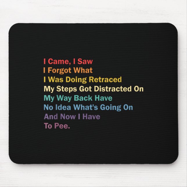 Mousepad Eu Vim Eu Vi Eu Esqueci O Que Estava Fazendo Engra (Frente)