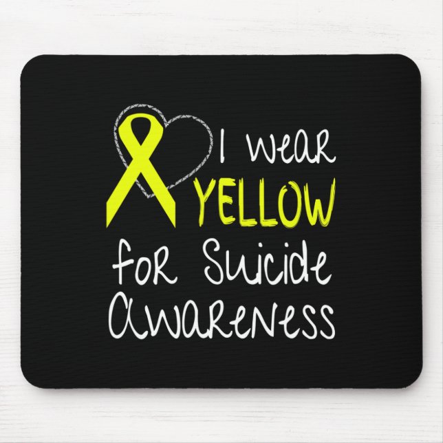 Mousepad Eu Visto Amarelo Para A Fita De Consciência Do Sui (Frente)