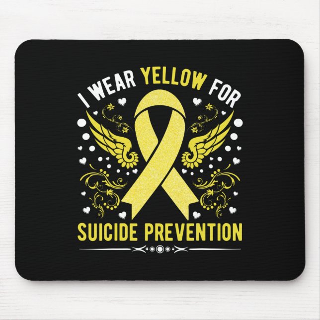 Mousepad Eu Visto Amarelo Para A Sensibilização Para A Prev (Frente)