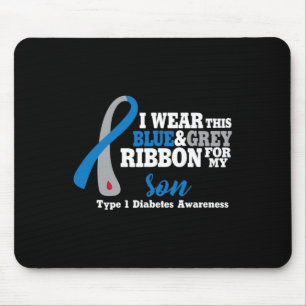 Mousepad Eu visto azul e cinza para o meu filho Sensibiliza