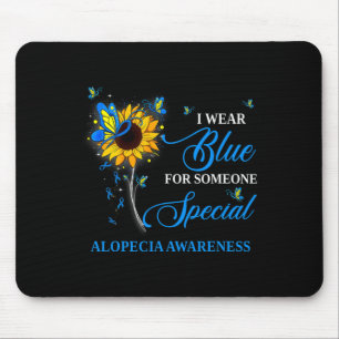 Mousepad Eu Visto Azul Para A Consciência Da Alopecia Giras