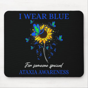 Mousepad Eu Visto Azul Para A Consciência Da Ataxia.