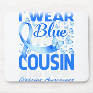 Mousepad Eu Visto Azul Para A Consciência Da Diabetes Do M