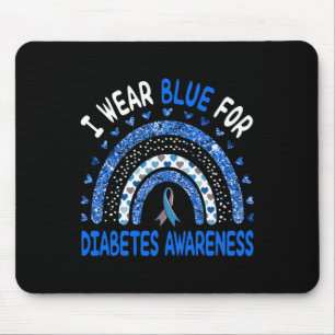 Mousepad Eu Visto Azul Para A Consciência Da Diabetes Rainb