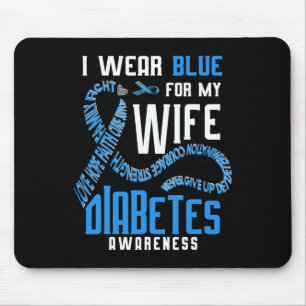Mousepad Eu visto azul para a minha esposa Sensibilização p