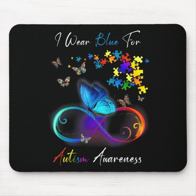 Mousepad Eu Visto Azul Para Camisa De Consciência Autismo Q (Frente)