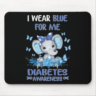 Mousepad Eu Visto Azul Para Mim, Diabetes, Elefante