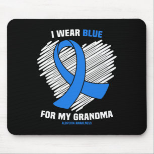 Mousepad Eu Visto Azul Para Minha Avó Alopecia Consciência